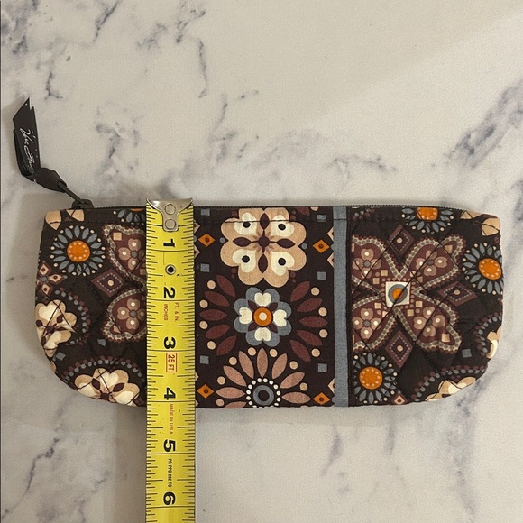 Vera Bradley Brown Floral Quilted Pencil Case - Picture 6 of 6